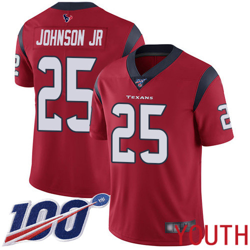 Houston Texans Limited Red Youth Duke Johnson Jr Alternate Jersey NFL Football 25 100th Season Vapor Untouchable